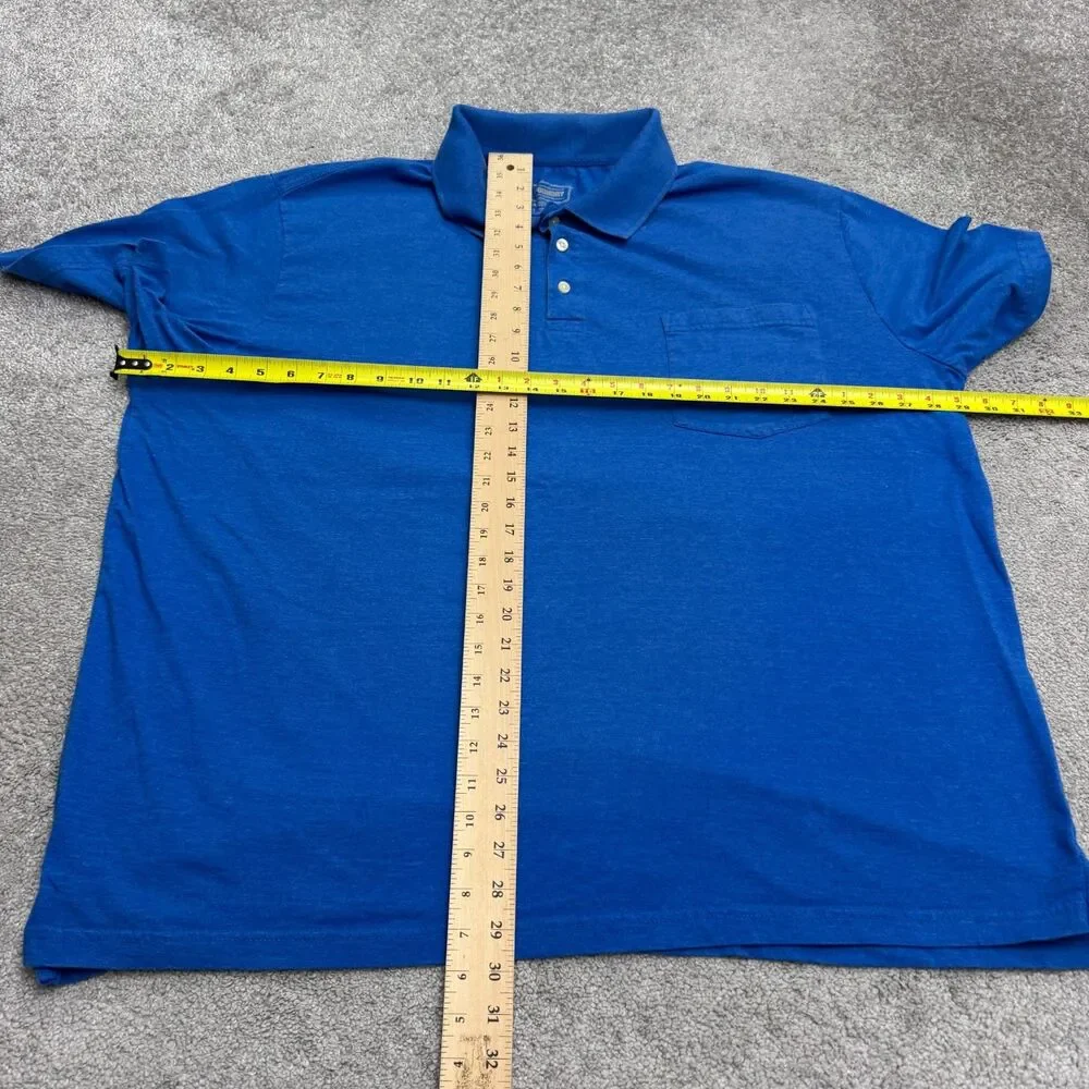The Foundry Supply Co Polo Shirt Mens 3XL Royal Blue Short Sleeve Pocket Preppy